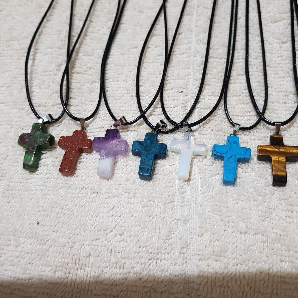 Collar de Cruz de Cristal de Cuarzo Unisex